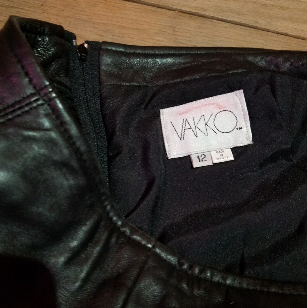 Vakko Genuine Leather Skirt